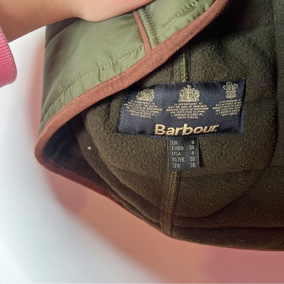 Barbour Olive Green Quilted Vest - Picture 8 of 11